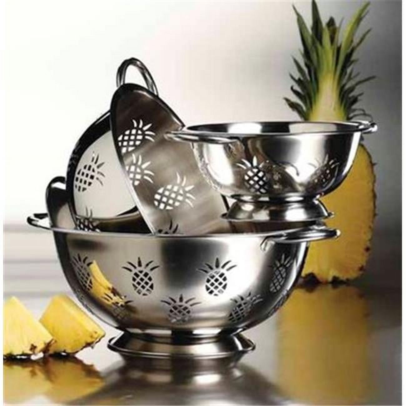 Imperial 3 Piece Stainless Steel Pineapple Deep Colander Set
