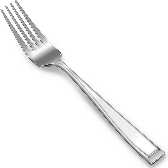 Imperial 4- 8.2 inch Forks Set - 18/10 Stainless Flatware with Mirror Finish and Squared Edge, Dishwasher Safe for Elegant Dining (4, Dinner Forks)