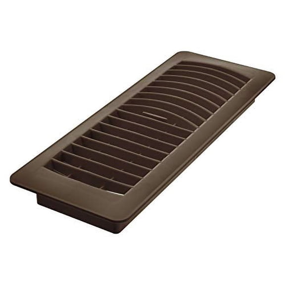 Imperial Floor Register Traditional Louvered - Easy to Clean - 4 x 12 in, Brown, Plastic