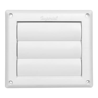 Imperial 4-inch White Louvered, Vent Cap, Square, Household Vent Cover