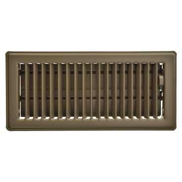 Imperial 4-inch x 10-inch Chocolate Steel Painted Louvered, Floor Register, Rectangular, Household Vent Cover