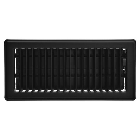 Imperial 4-inch x 10-inch Matte Black Steel Painted Louvered, Floor Register, Rectangular, Household Vent Covers
