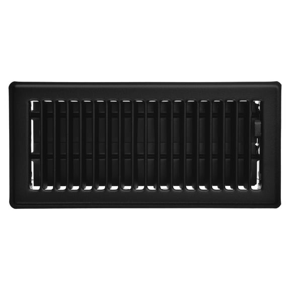 Imperial 4-inch x 10-inch Matte Black Steel Painted Louvered, Floor Register, Rectangular, Household Vent Covers
