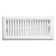 thumbnail image 1 of Imperial 4-inch x 10-inch White Steel Painted Louvered Floor Register, Powder-coated, with Plastic Boot, 1-way, 1 of 7