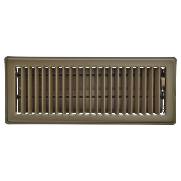 Imperial 4-inch x 12-inch Chocolate Steel Painted Louvered, Floor Register, Rectangular, Household Vent Cover