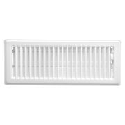 Imperial 4-inch x 12-inch White Steel Painted Louvered, Floor Register, Rectangular, Vent Cover