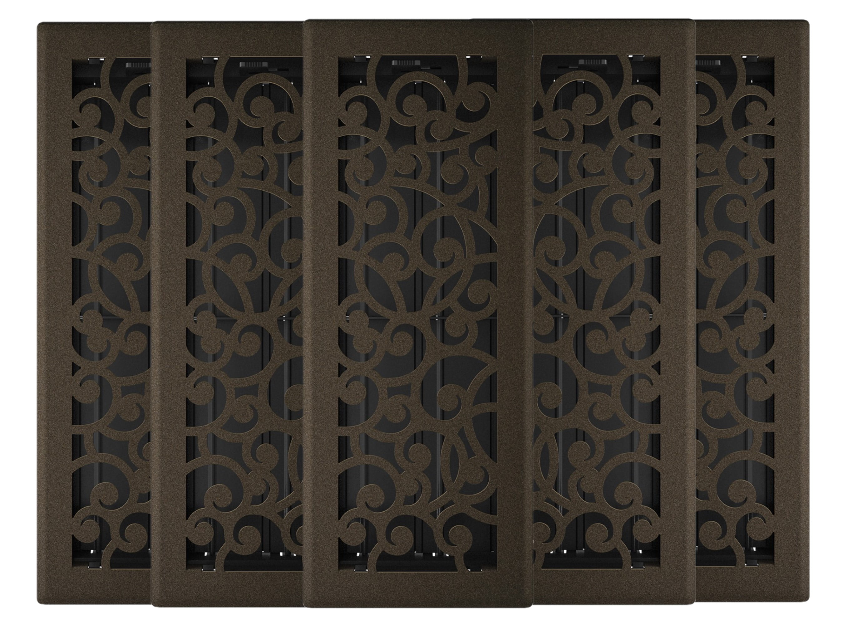 Imperial 4in x 12in Wonderland Style Bronze Age Metal Rectangular Air Floor Register (5 PACK)