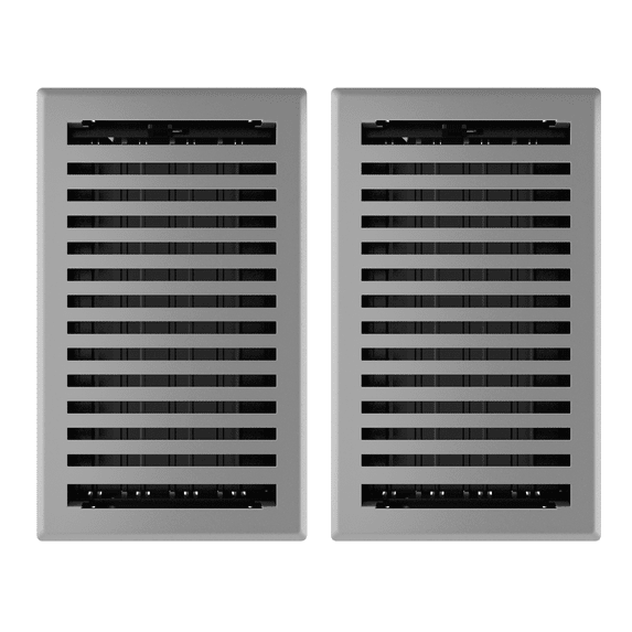Imperial 6in x 10in Montezuma Style Grey Granite Metal Rectangular Air Floor Register (2 PACK)