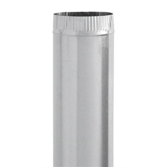 IMPERIAL GV1335 Duct Pipe, 7 in Dia, 24 in L, 30 Gauge, Galvanized Steel, Galvanized