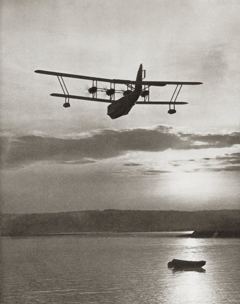An Imperial Airlines Scipio Class Flying Boat C1931 From The Story Of 25 Eventful Years In Pictures Published 1935 Canvas Art - Ken Welsh Design Pics (26 x 34)