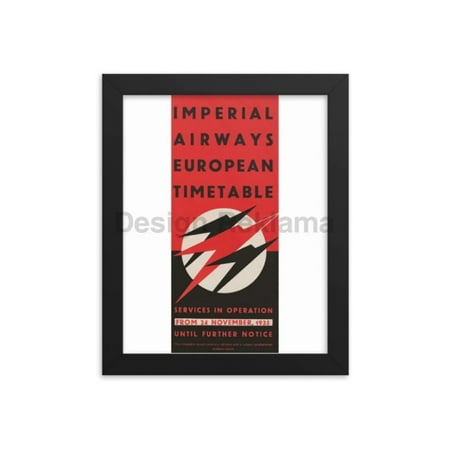 Imperial Airways European Timetable 1935. Designed by Lee-Elliott. Framed Vintage Travel Poster price history and forecast - unknown