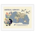thumbnail image 1 of Imperial Airways - World Route Map - Vintage Airline Travel Poster by James Gardner c.1937 - Fine Art Rolled Canvas Print 20in x 26in, 1 of 4