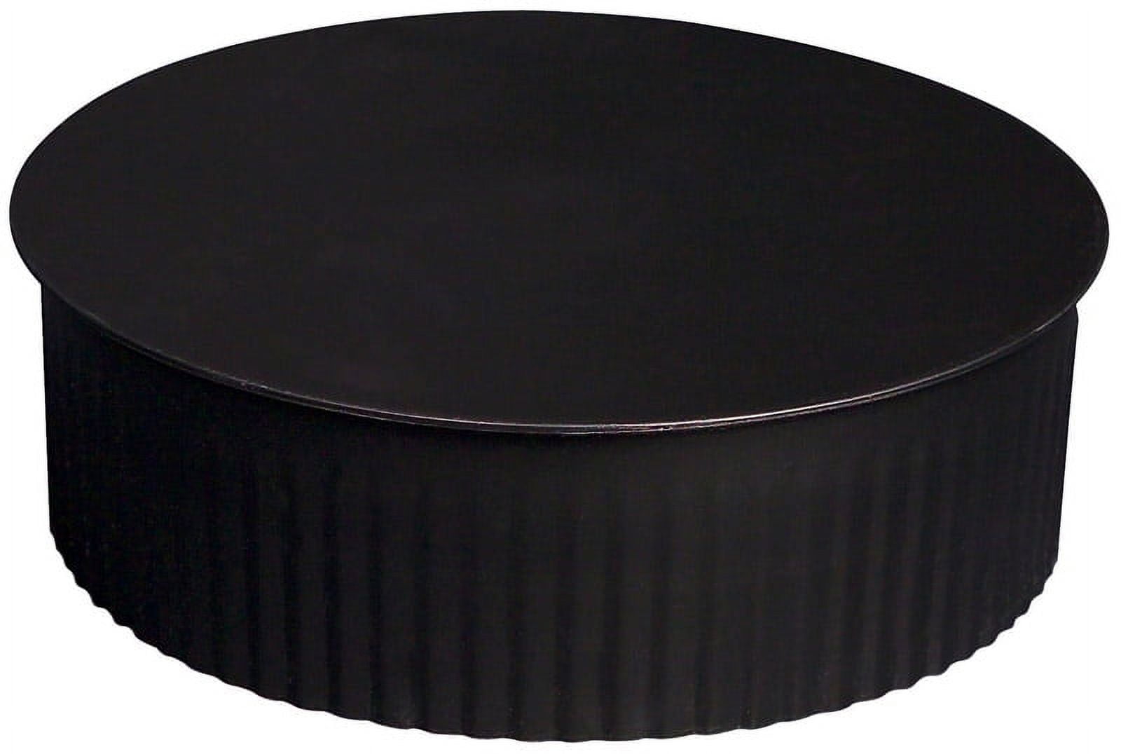 Imperial BM0152 Black Stove Pipe Clean Out Tee Cap With Crimp, 24 Gauge, 7 In. Quantity 1