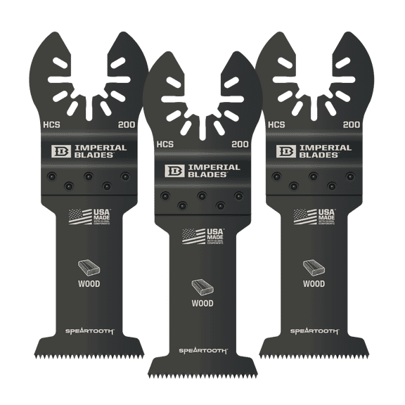 Imperial Blades IBOA200-3 ONE FIT 1-1/4" Wood Oscillating Saw Blade, Multi-Tool Accessory, 3PK