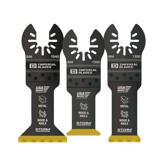 Imperial Blades IBOATV-3 ONE FIT Titanium Enhanced Metal/Wood Oscillating Saw Blades, Multi-Tool Accessory, 3PK Variety