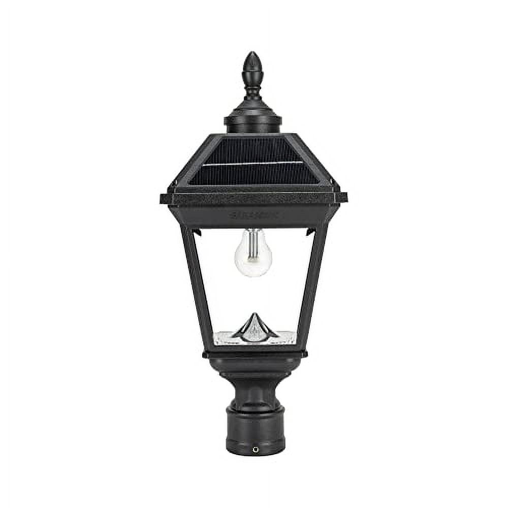 Imperial II Black Resin Solar LED Outdoor Lamp Post