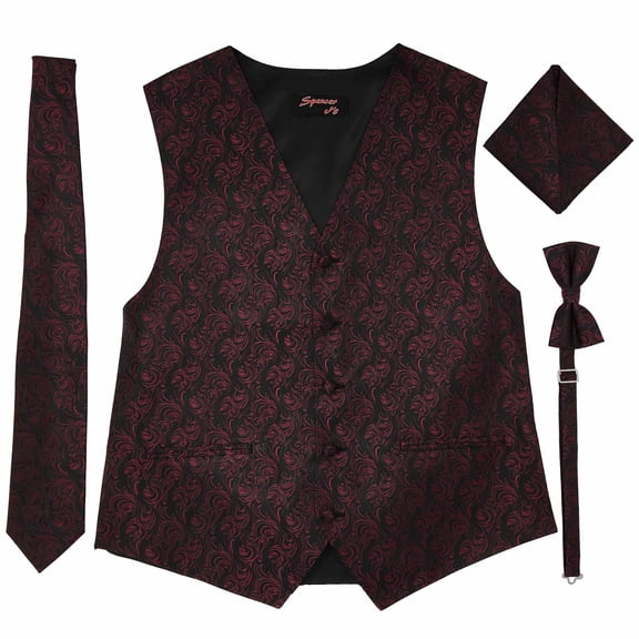 Imperial Burgundy Men's Satin Vest Spencer J's - XL