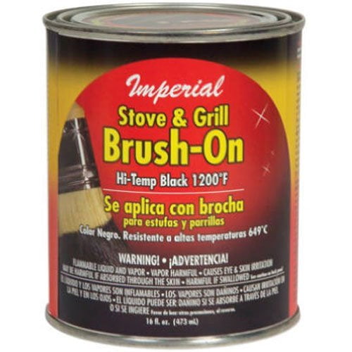 Imperial CH0134 Stove and Grill Paint, 16 oz, Black, Strong Solvent