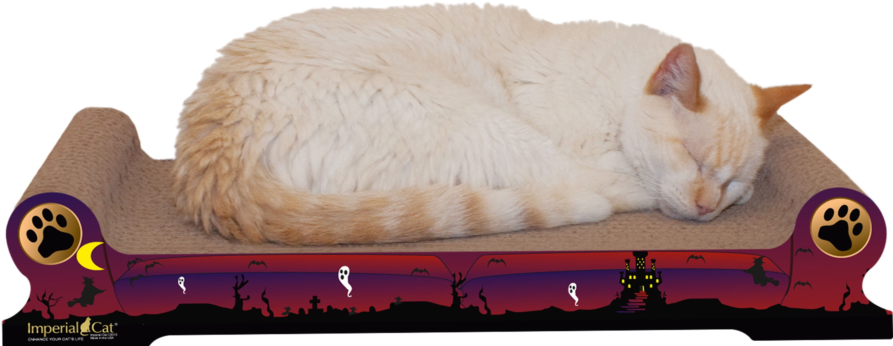 Imperial Cat Scratch 'n Shapes Large Sofa Cat Scratcher, Halloween Scene