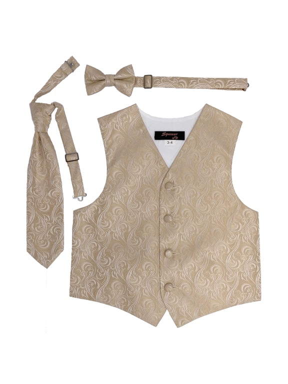 Imperial Champagne Boys Satin Vest Spencer J - boys 7-8