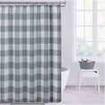 thumbnail image 1 of Imperial Checkered Cotton Textured Waffle Shower Curtain in Silver, 1 of 5