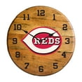 thumbnail image 1 of Imperial Cincinnati Reds Oak Barrel Clock, 1 of 3