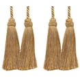 thumbnail image 1 of Imperial Collection Double Tassel Curtain and Drapery Tieback / Holdback, 4" Tassel (10cm), 26" Spread (66cm) # ICT, Rustic Gold #4975 (Light Gold, Beige Gold, Yellow Gold) Set of 2, 1 of 2