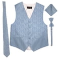 thumbnail image 1 of Imperial Dusty Blue Men's Satin Vest Spencer J's - XL, 1 of 4