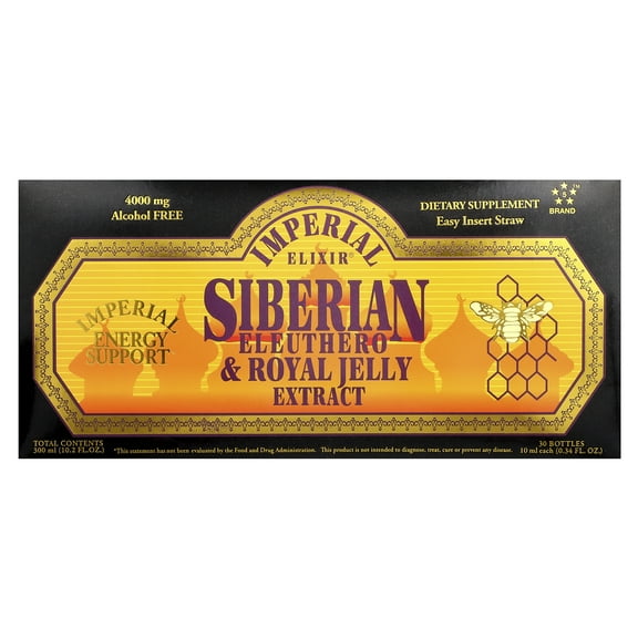 Imperial Elixir (Ginseng Company) Siberian Eleuthero Extract w/Royal Jelly Vials 30 Vial