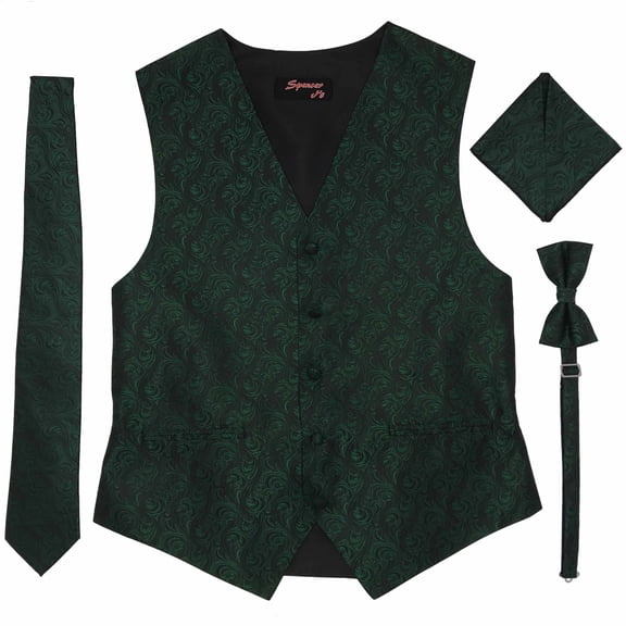 Imperial Emerald Men's Satin Vest Spencer J's - XS