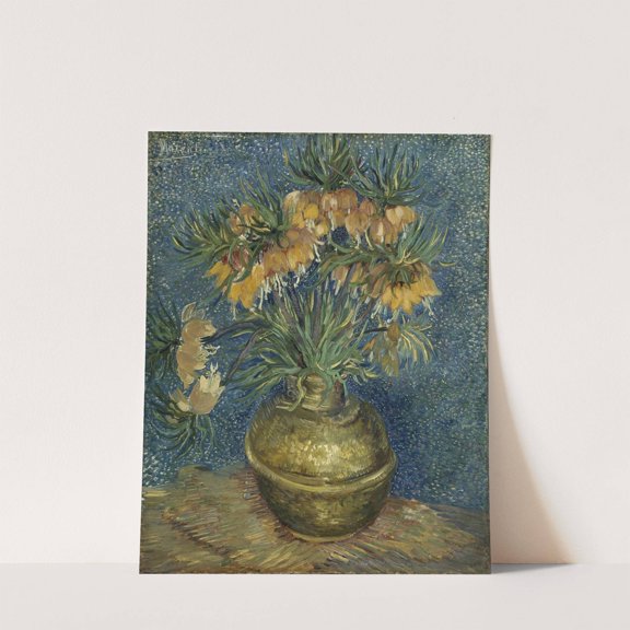 Imperial Fritillaries in a Copper Vase - Vincent Van Gogh Artwork - livingroom bedroom office dining room - 12x16 - High Quality Wall Art Poster Print Decor - UNFRAMED