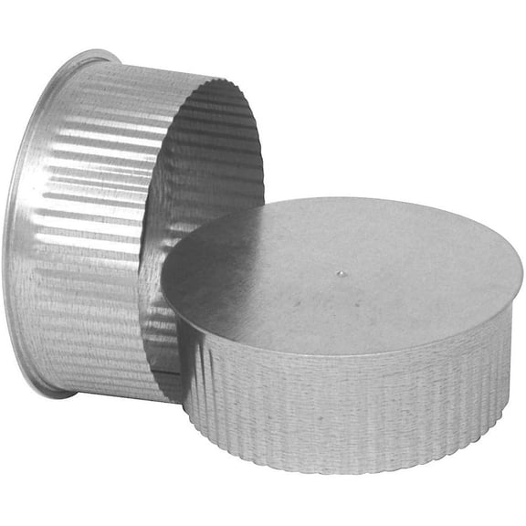 Imperial GV0735 Galvanized Round End Cap/Plug, Small End, 30 Gauge, 6", Each
