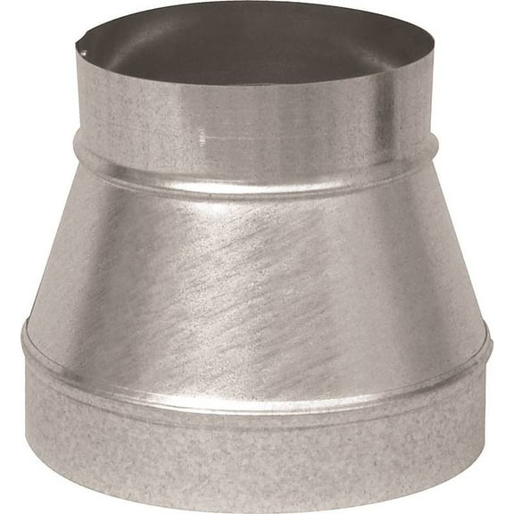 Imperial GV1200 Stove Pipe Reducer, 6 x 5 in, 26 ga Thick Wall, Black, Galvanized