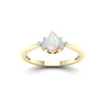 thumbnail image 1 of Imperial Gemstone 10K Yellow Gold Pear Cut Ethiopian Opal 1/20 CT TW Diamond Women's Ring, 1 of 5