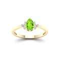 thumbnail image 1 of Imperial Gemstone 10K Yellow Gold Pear Cut Peridot 1/20 CT TW Diamond Women's Ring, 1 of 5