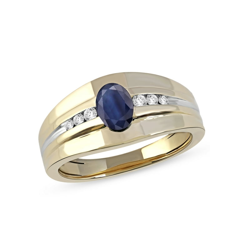 Imperial Gemstone 10k Yellow Gold Oval Cut Blue Sapphire 1/6CT TW