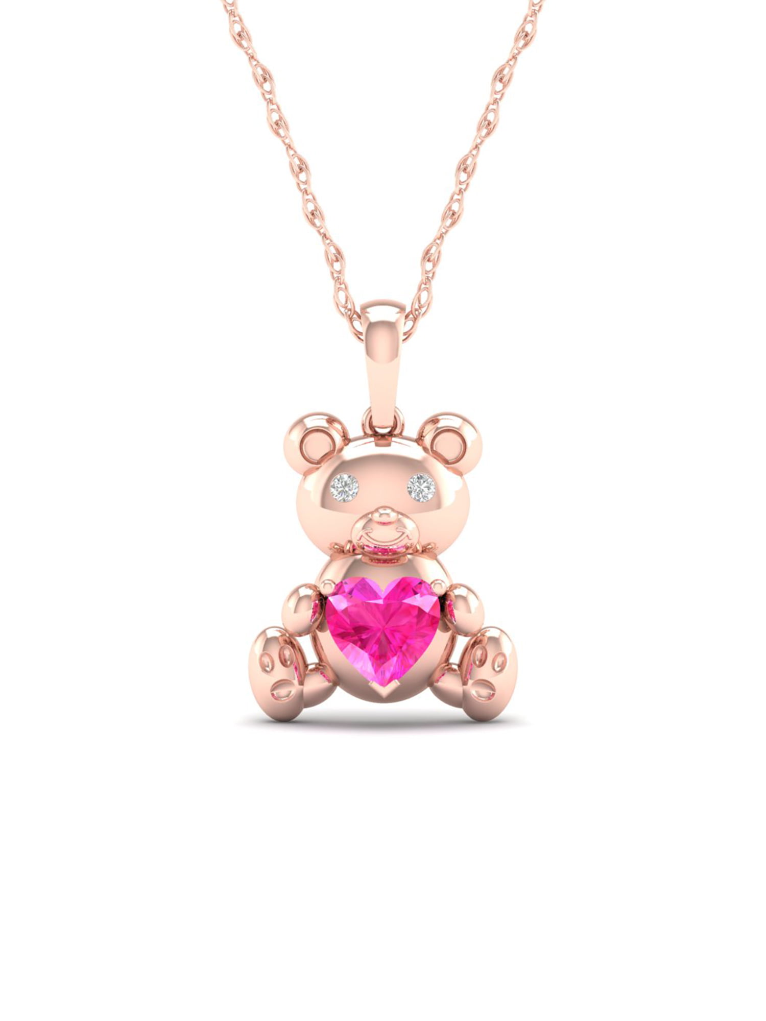 Luxury Fashion Women's Creative Heart-shaped Zircon Bear Necklace Colorful  Zircon Bear Necklace Cute Girl Animal Pendant Engagement Necklace Women's  Animal Jewelry Birthday Party Anniversary Gift | Wish