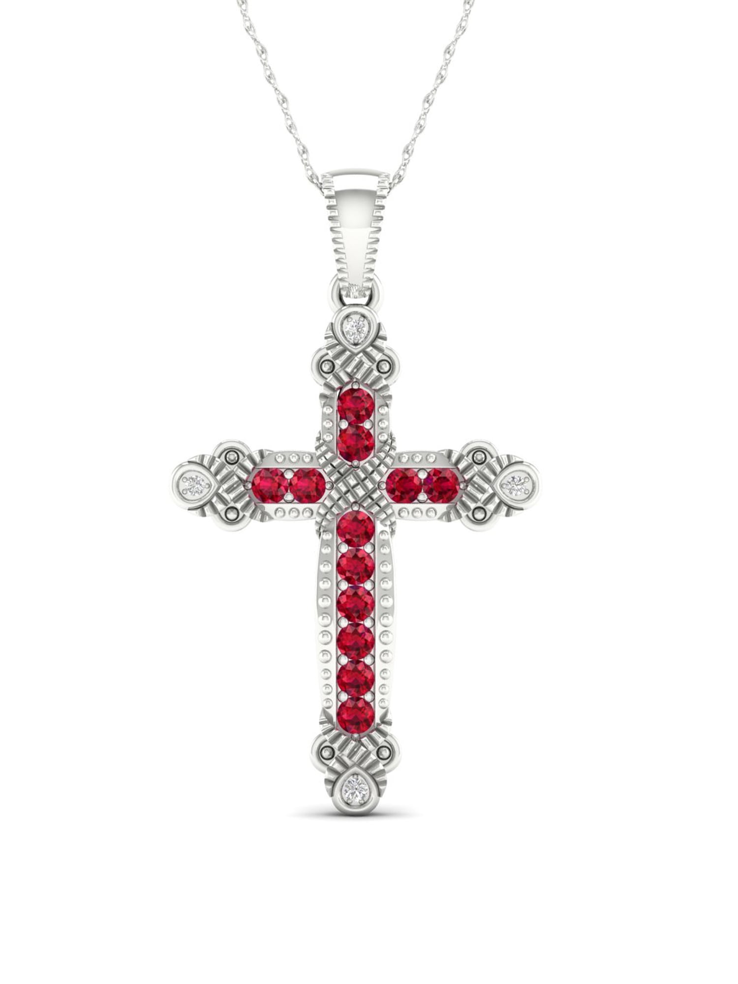 Ruby crucifix shop necklace