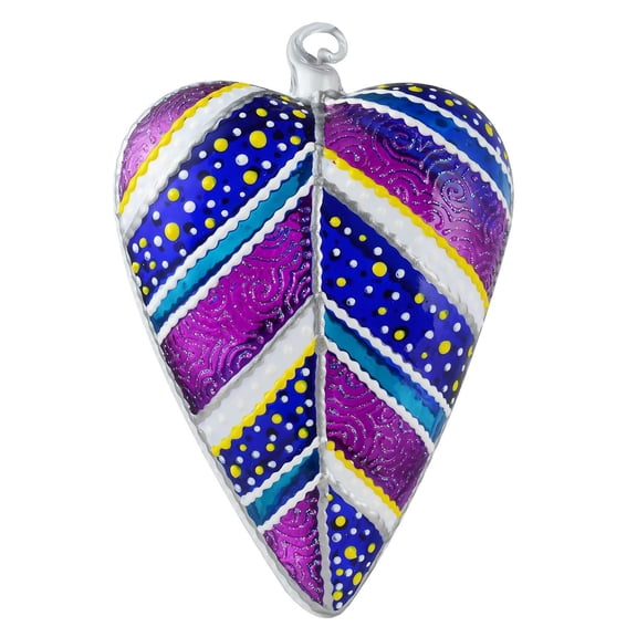 "Imperial" Glass Heart Hand Painted Christmas Ornament