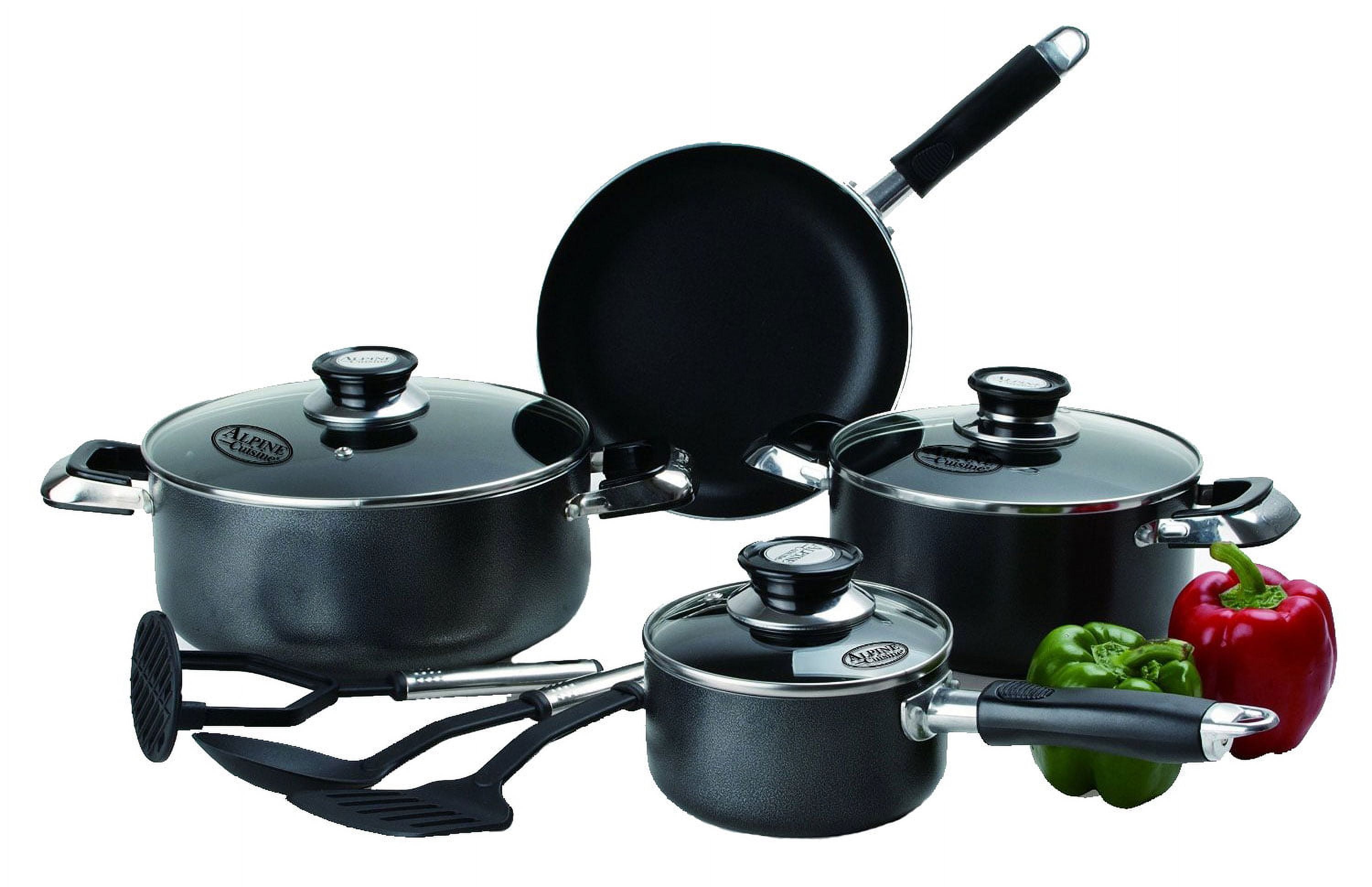 Imperial Home 10 Pc Healthy Non Stick Cookware Set ? Cookware Pans w/Glass Lid
