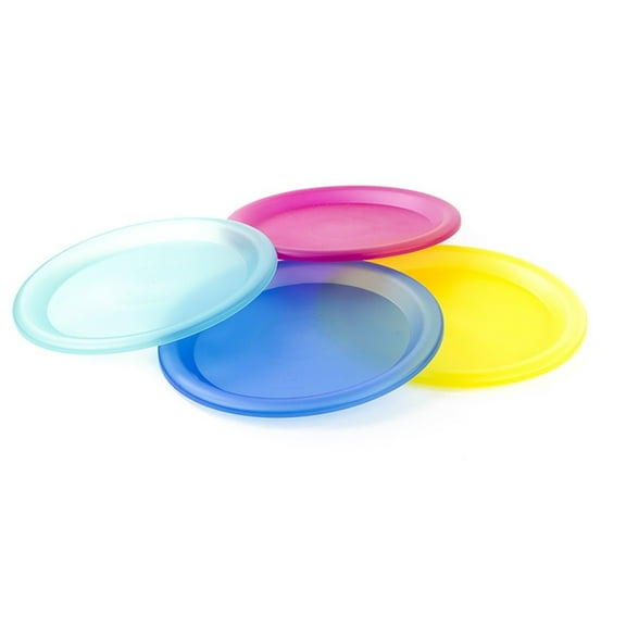 Imperial Home 10" Plastic Reusable Dinner Plates - 4 Piece