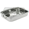 thumbnail image 1 of Imperial Home 17” Rectangular Roasting Pan with Rack Stainless Steel Baking Pan, 1 of 7