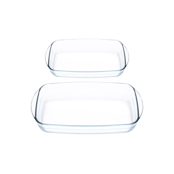 Imperial Home 2 Pc Glass Rectangular Oven Safe Baking Dish
