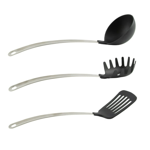 Imperial Home 3 PC Nylon and Stainless Steel Kitchen Utensil Set in Black