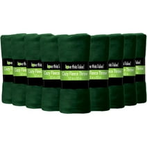 Imperial Home 50” x 60” Soft Fleece Throw Blanket Green 12 Pack