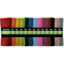 Imperial Home 50” x 60” Soft Fleece Throw Blankets Multicolor 12 Pack