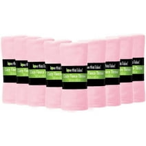 Imperial Home 50” x 60” Soft Fleece Throw Blankets Pink 12 Pack