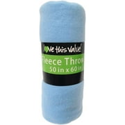 Imperial Home 50” x 60” Soft Fleece Throw Light Blue
