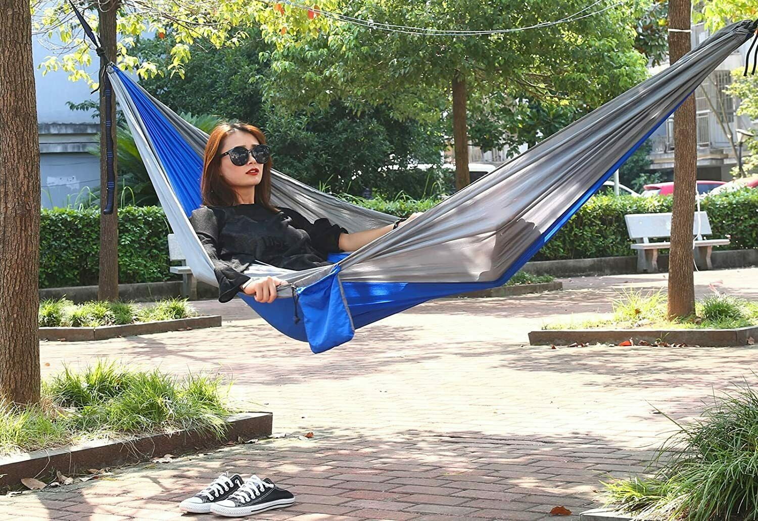 Imperial Home Portable 8.5" x 4.5" Double Size Hammock - Blue