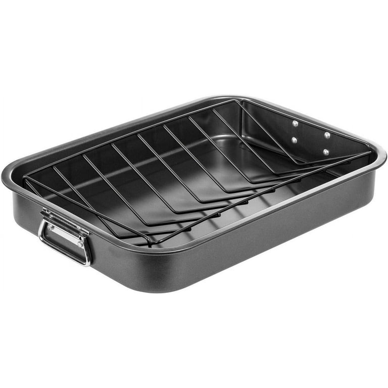 Imperial Home Roasting Pan with V Rack Oven Cooking 16.5 x 12 x 3 Walmart